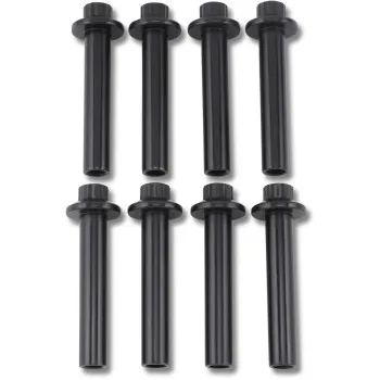 A set of eight black plastic bolts.